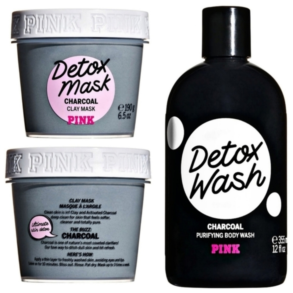 Victoria’s Secret ✦ Detox Duo ✦ Charcoal Body Wash & Clay Mask Set NWT OS